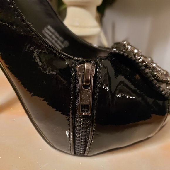 New Not Rated Black Open Toe Platform Heels - Picture 11 of 13